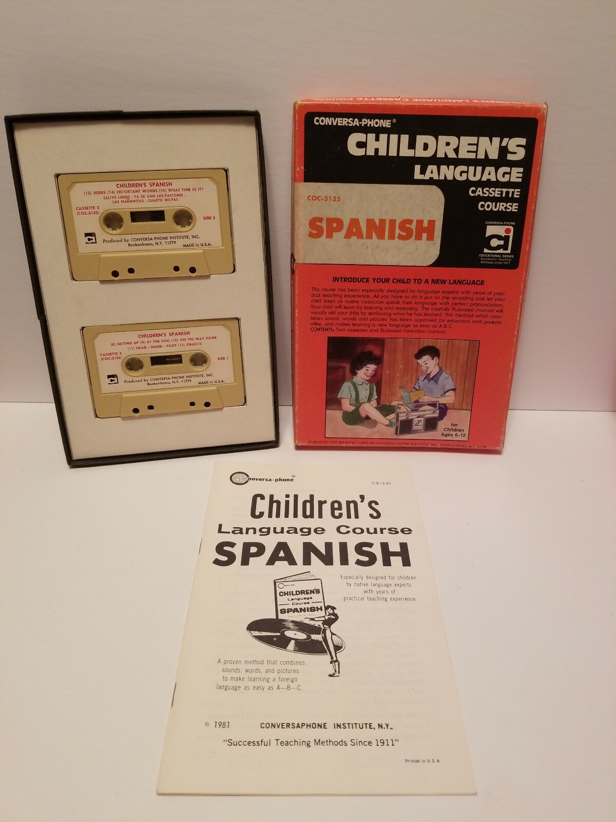 Spanish Language Audio Cassette Course Children’s Age 6-12 Vintage Ships FREE