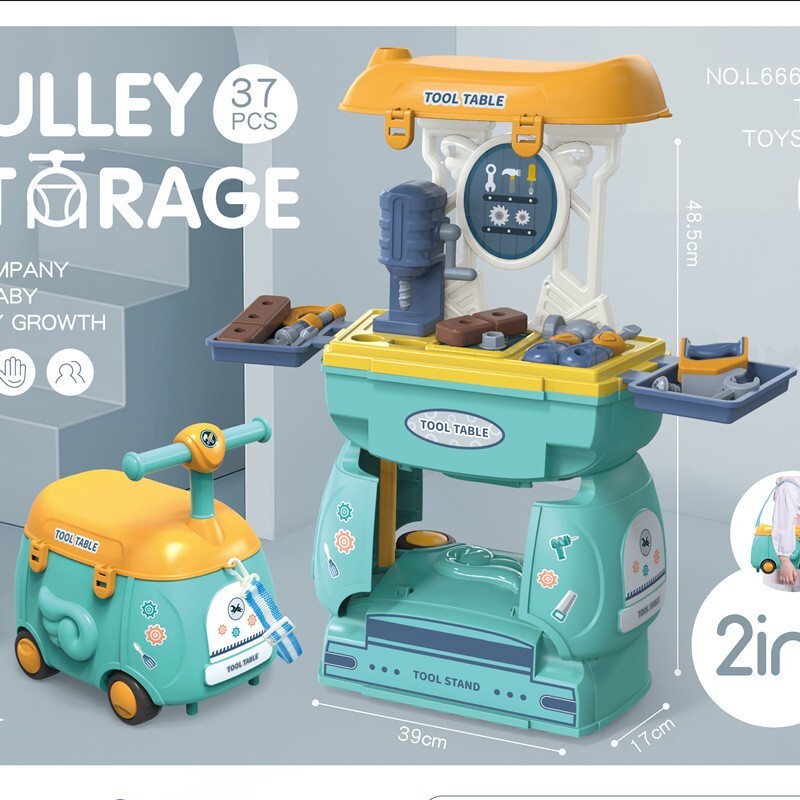 Pull Storage Trolley Role Play Pretend Toys for Kids age 3 Dresser Doctor Tool