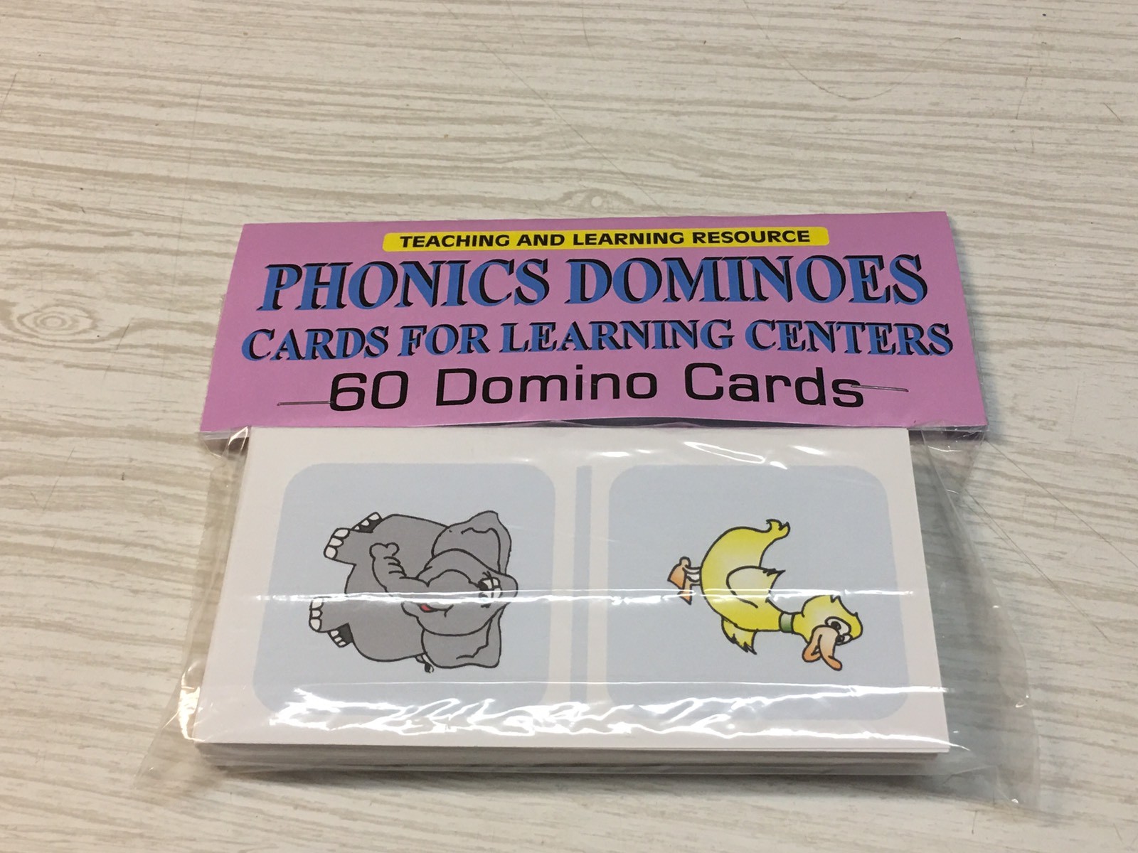 PHONICS DOMINOES – Cards for Learning Center 60 Laminated Cards -Set Teaching