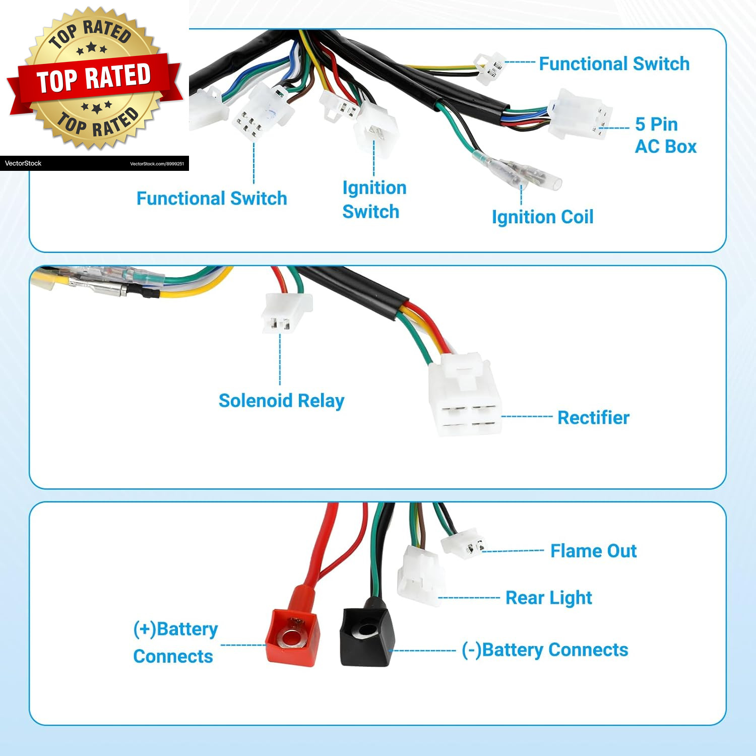 Electric Wiring Harness Kit Compatible with Taotao Coolster 110Cc 125Cc Chinese