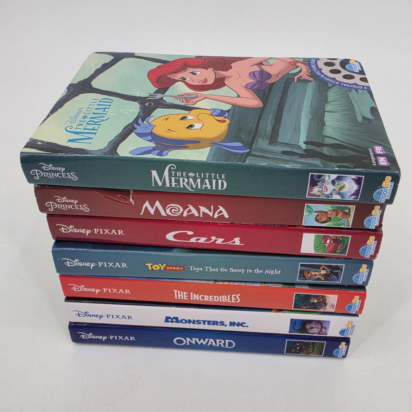 Disney Moonlite Story Reel Storytime Projector Lot of 7 Toy Story Cars Moana