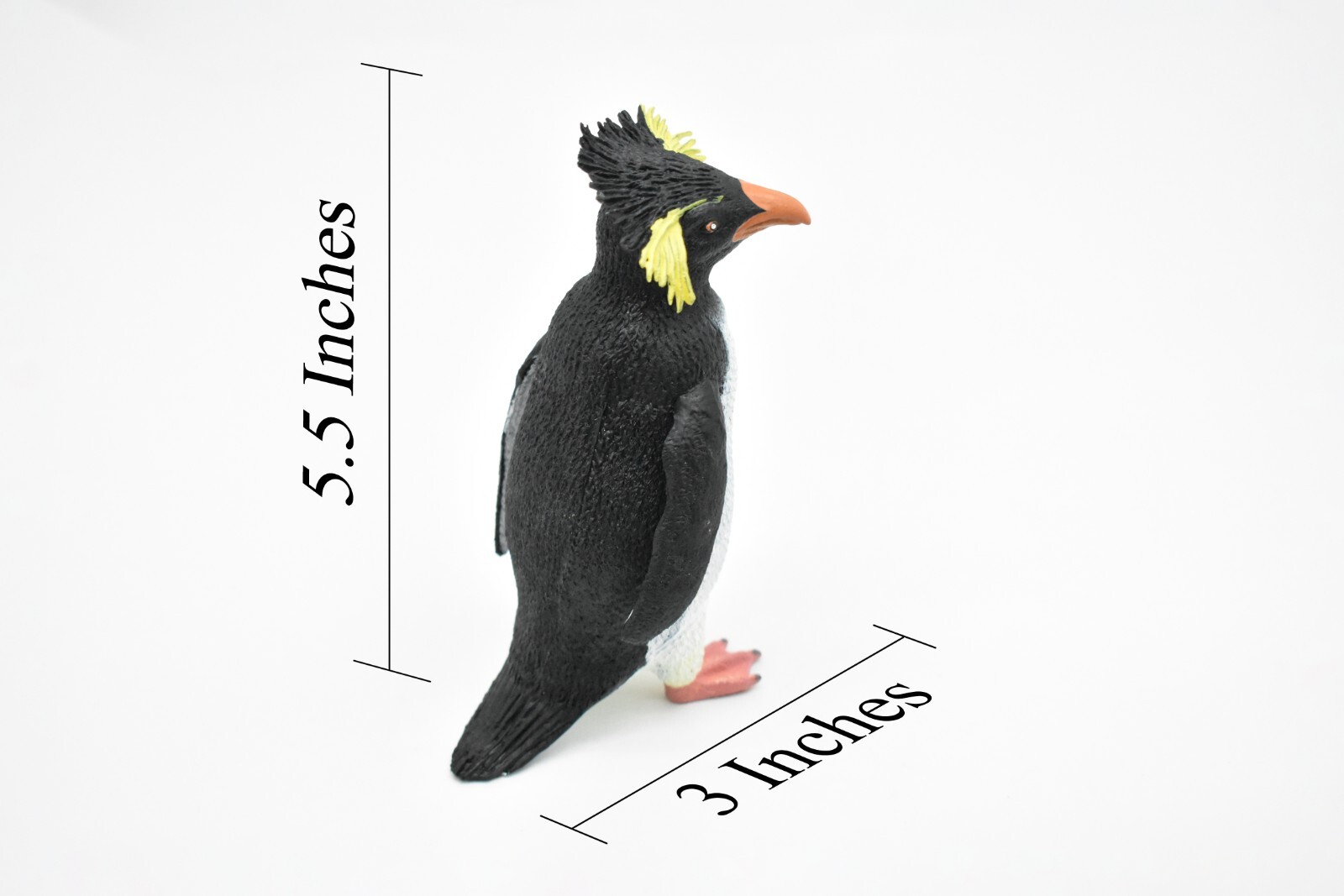 Penguin, Rock Hopper, Very Nice Rubber Model, Hand Painted Toy 5 1/2″ F3408