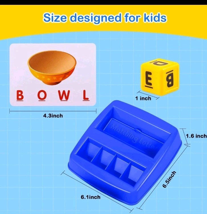 Matching Letter Game, Alphabet Spelling & Reading Words, Objects & Color Reco…