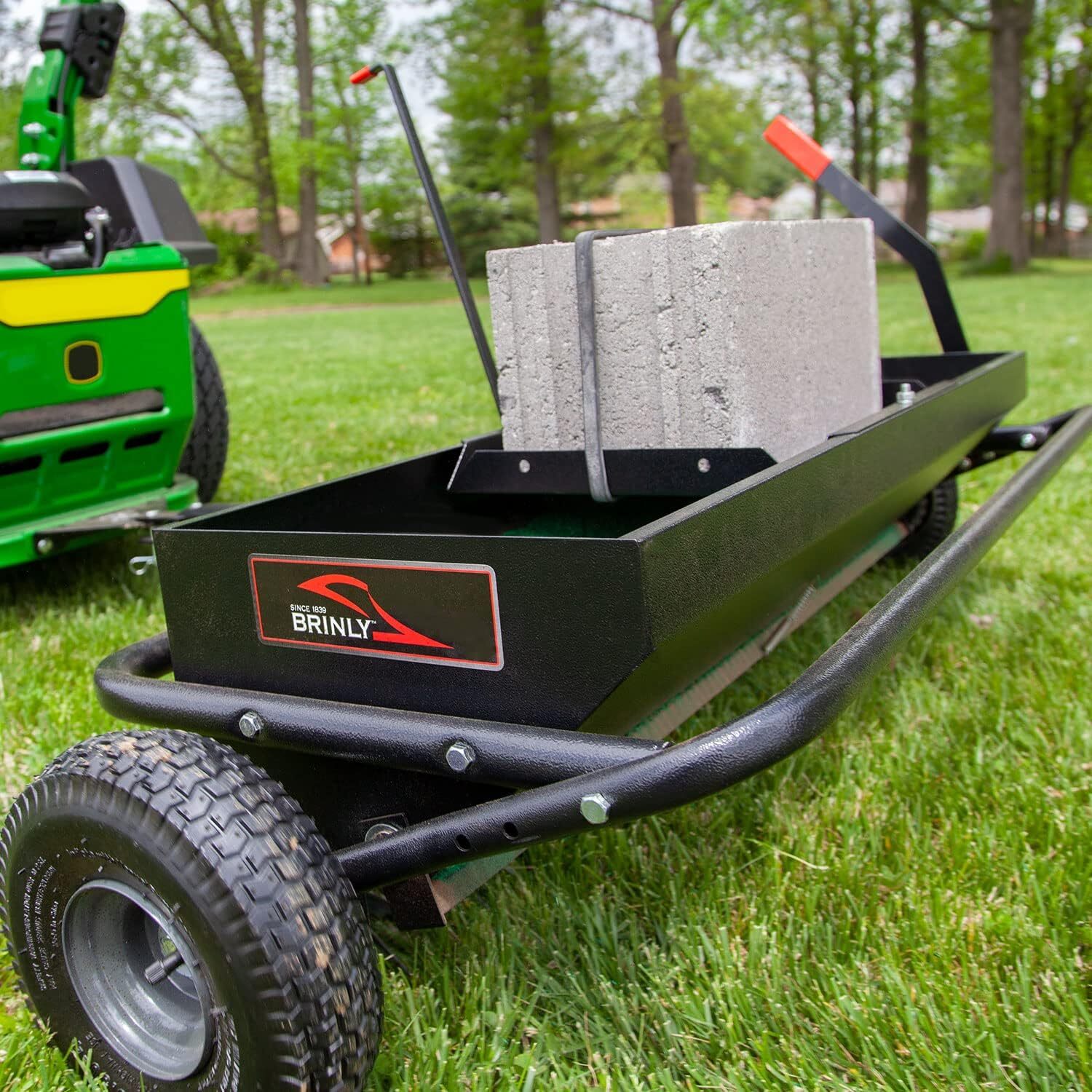 Brinly AS2-40BH-P Tow Behind Combination Aerator Spreader with Weight Tray,
