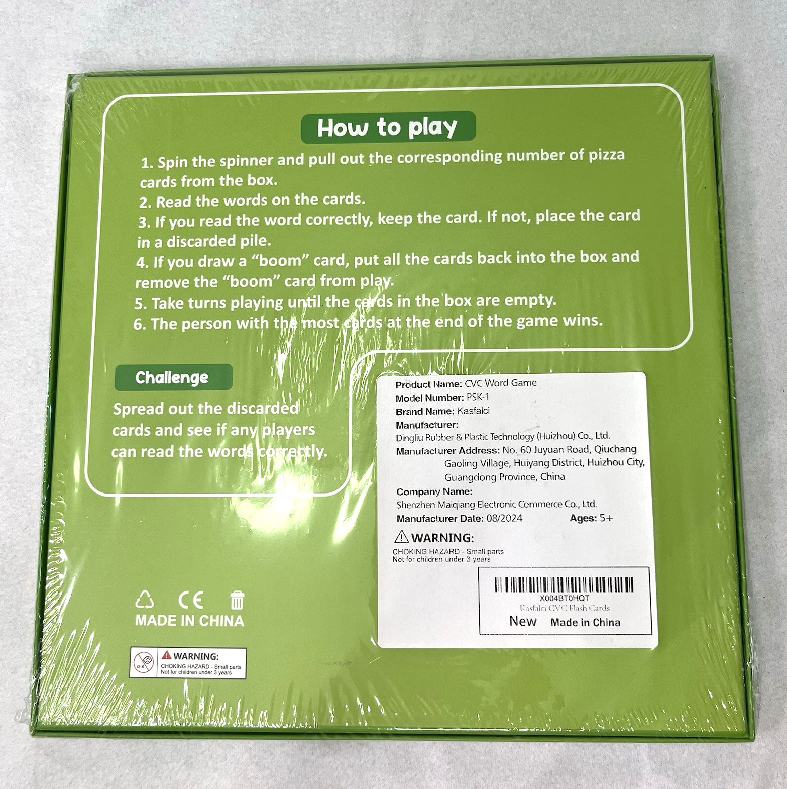 CVC Word Game Pizza Spelling Reading Vocabulary Skills – 108 Word Cards NIB