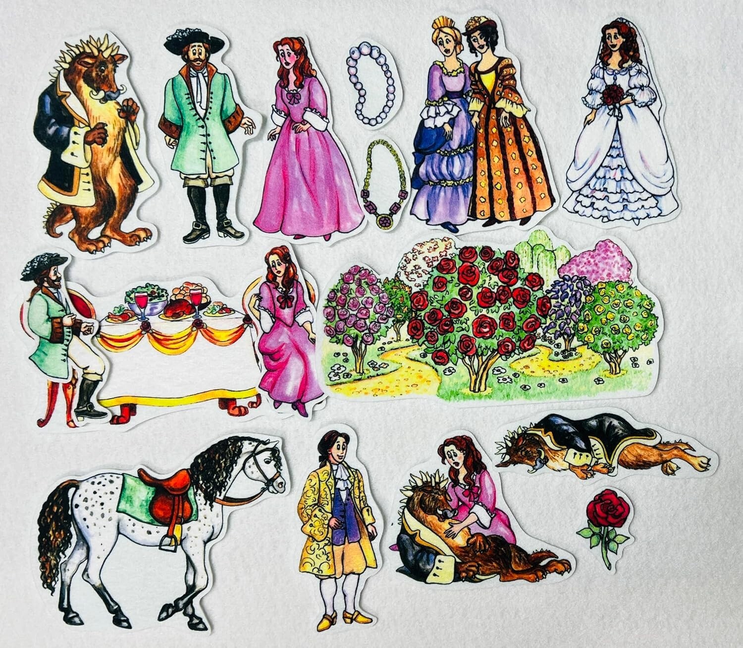 Beauty & the Beast Felt Figures for FlannelBoard Interactive Story Play for Kids