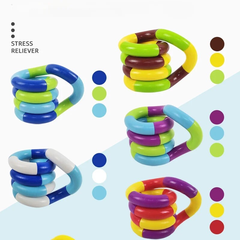 Genuine Tangle Classic Junior Highly Tactile Fidget Stress Kids Toy ASD Hand Toy