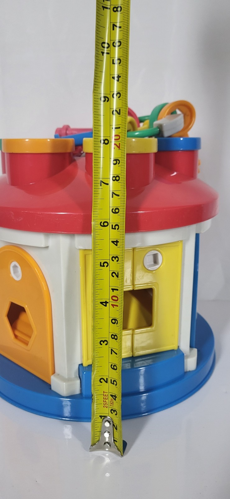 Battat Shape Sorter House Teaches Colors & Sorting Toy 6 Keys & 12 Blocks EUC