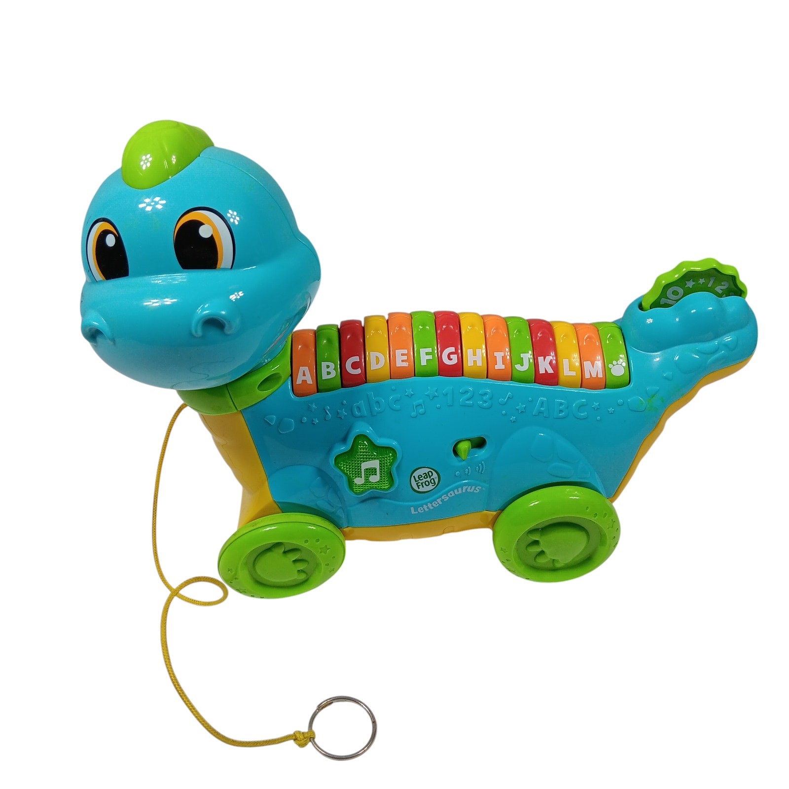 Leap Frog Pull Along Lettersaurus Learning Dinosaur Alphabet Counting Toy
