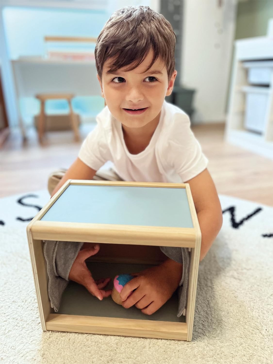 small foot Feeling Box, Sensory Game for Touching Objects, for Kids Aged 3+ Year
