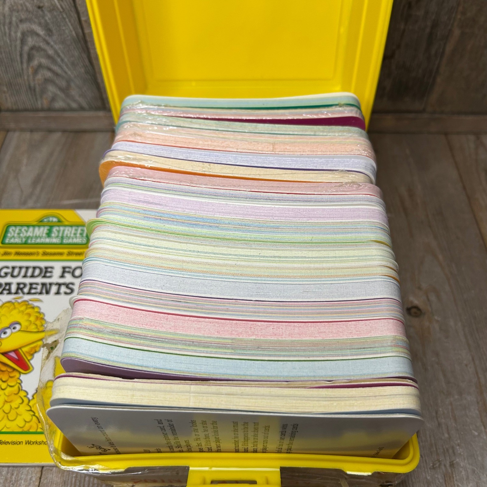 Vintage 1989 Sesame Street Early Learning Games Card Set Muppets Yellow Case CTW
