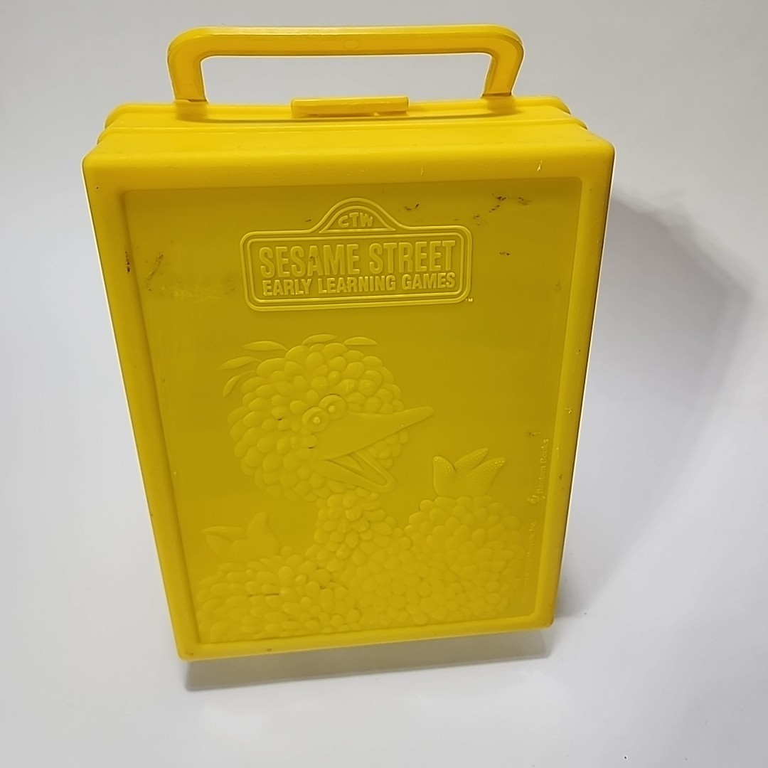Vintage Sesame Street Early Learning Educational Game With Yellow Storage Case