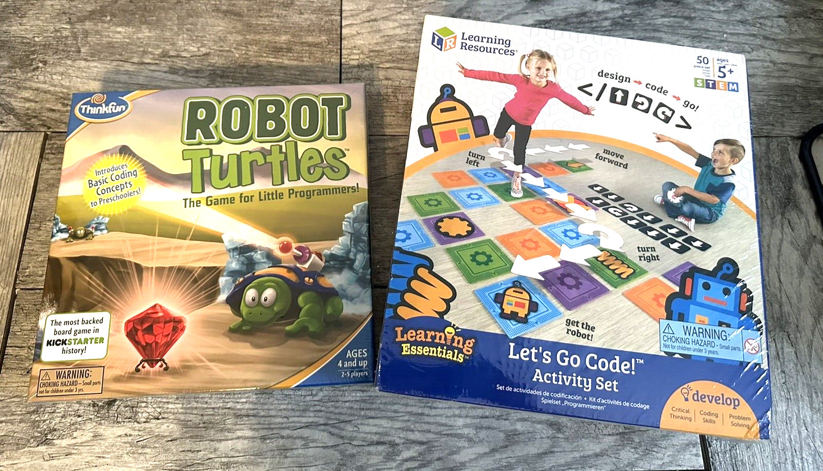 LEARN HOW TO CODE-Pre K, K, + Two NEW Sealed Games Early Programmers *READ*