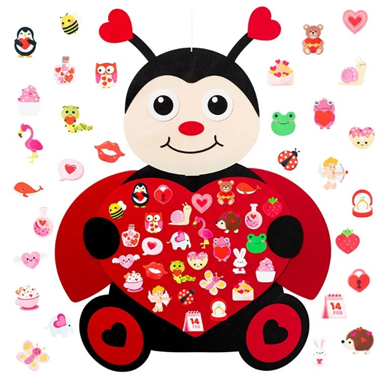 Love Bug Heart Felt Board for Classroom DIY Felt Board with 30 Detachable
