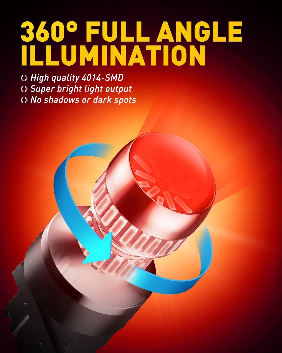 AUXITO LED Brake Tail Light Bulbs 3156 3157 LED Bulb Red Super Bright 3056 3057