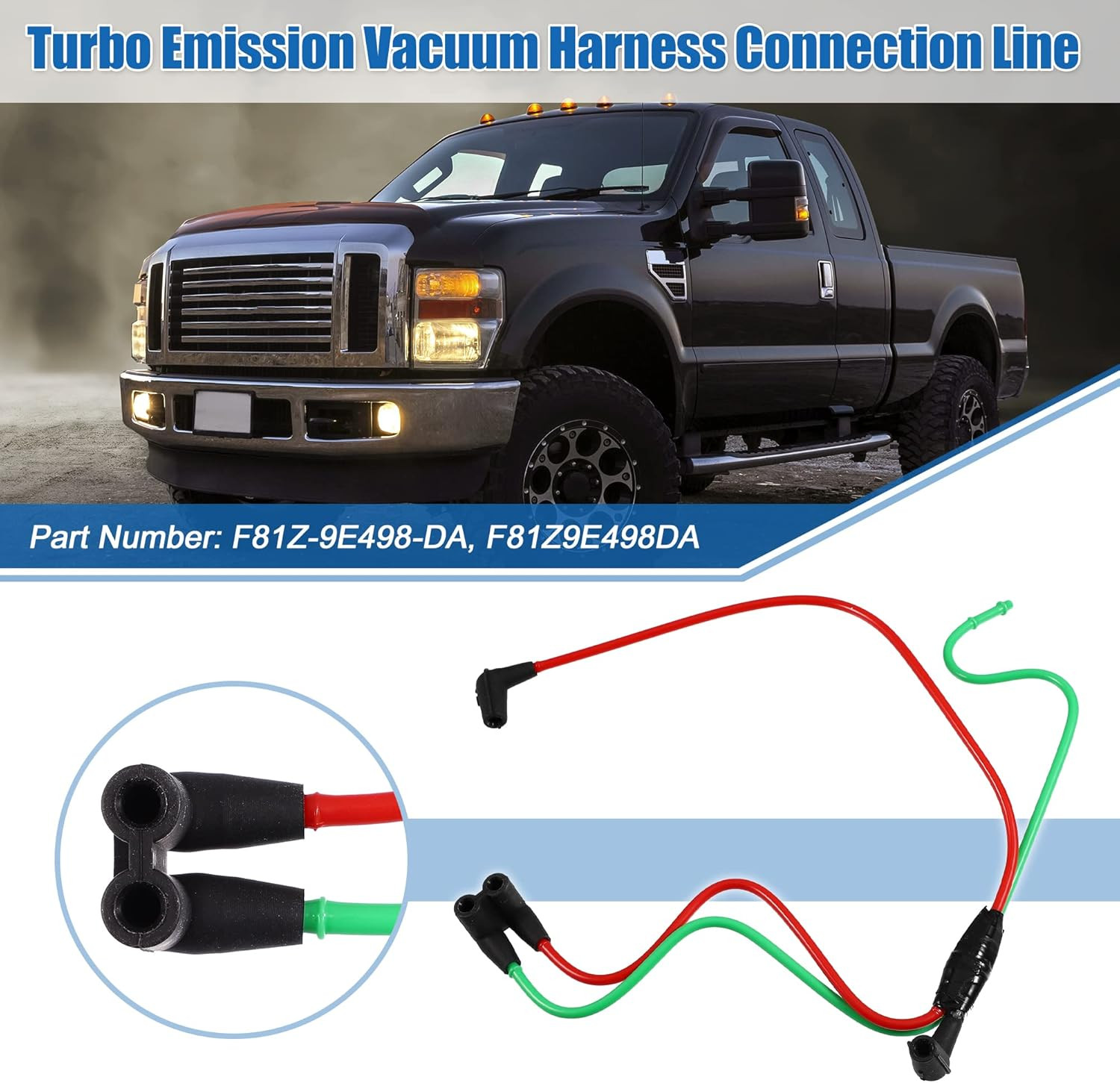 X AUTOHAUX Turbo Emission Vacuum Harness Connection Line F81Z-9E498-DA for Ford