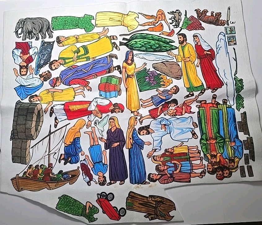 Little Folk Visuals Felt Bible Stories, Creation Cut Outs W/2 Felt Boards+extras