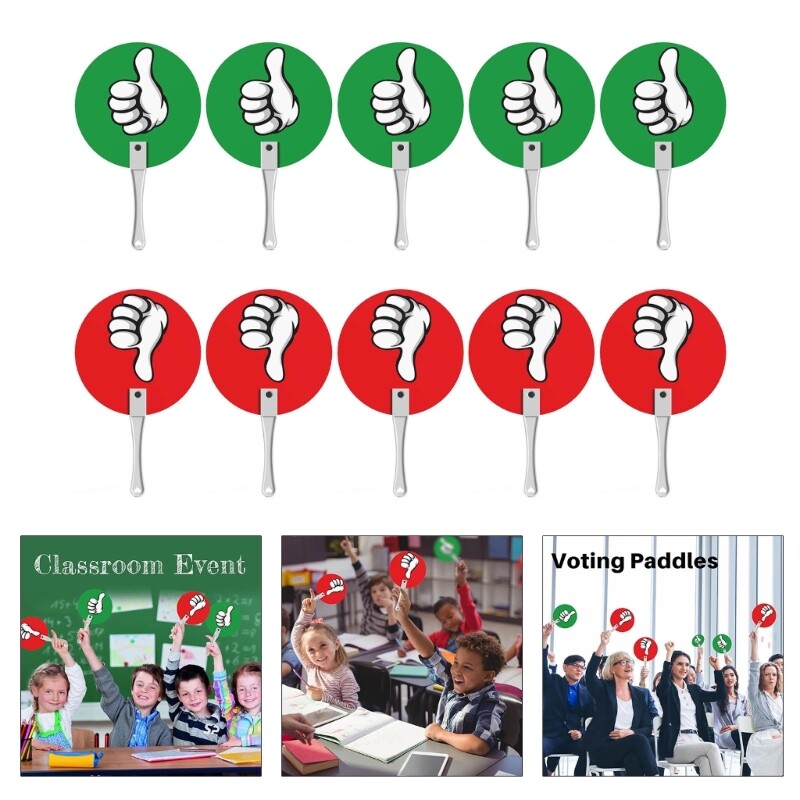 10 Pcs Thumb Up Thumb Down Classroom Tuning Paddle Yes No Paddles for Classroom