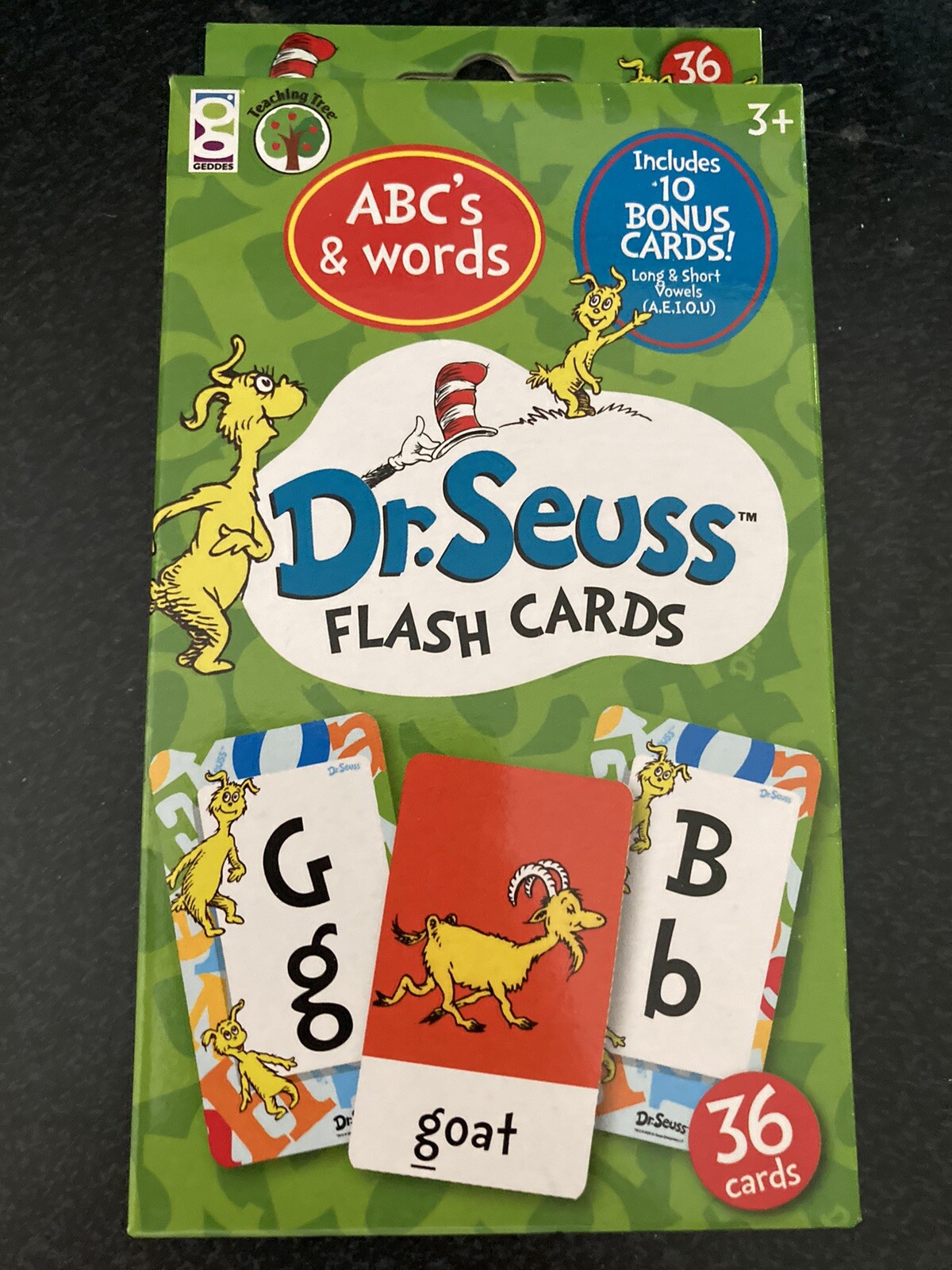Dr. Seuss Flash Cards – ABC’s and Words – Includes 10 Bonus Vowel Cards Ages 3+
