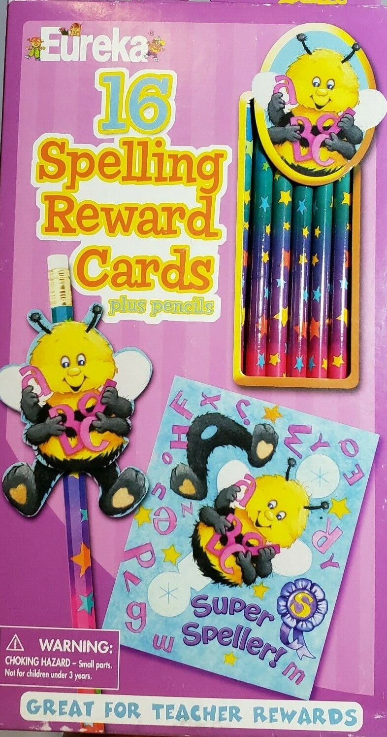 Pencils Spelling Reward Cards Teachers Eureka Super Speller Award 128 count