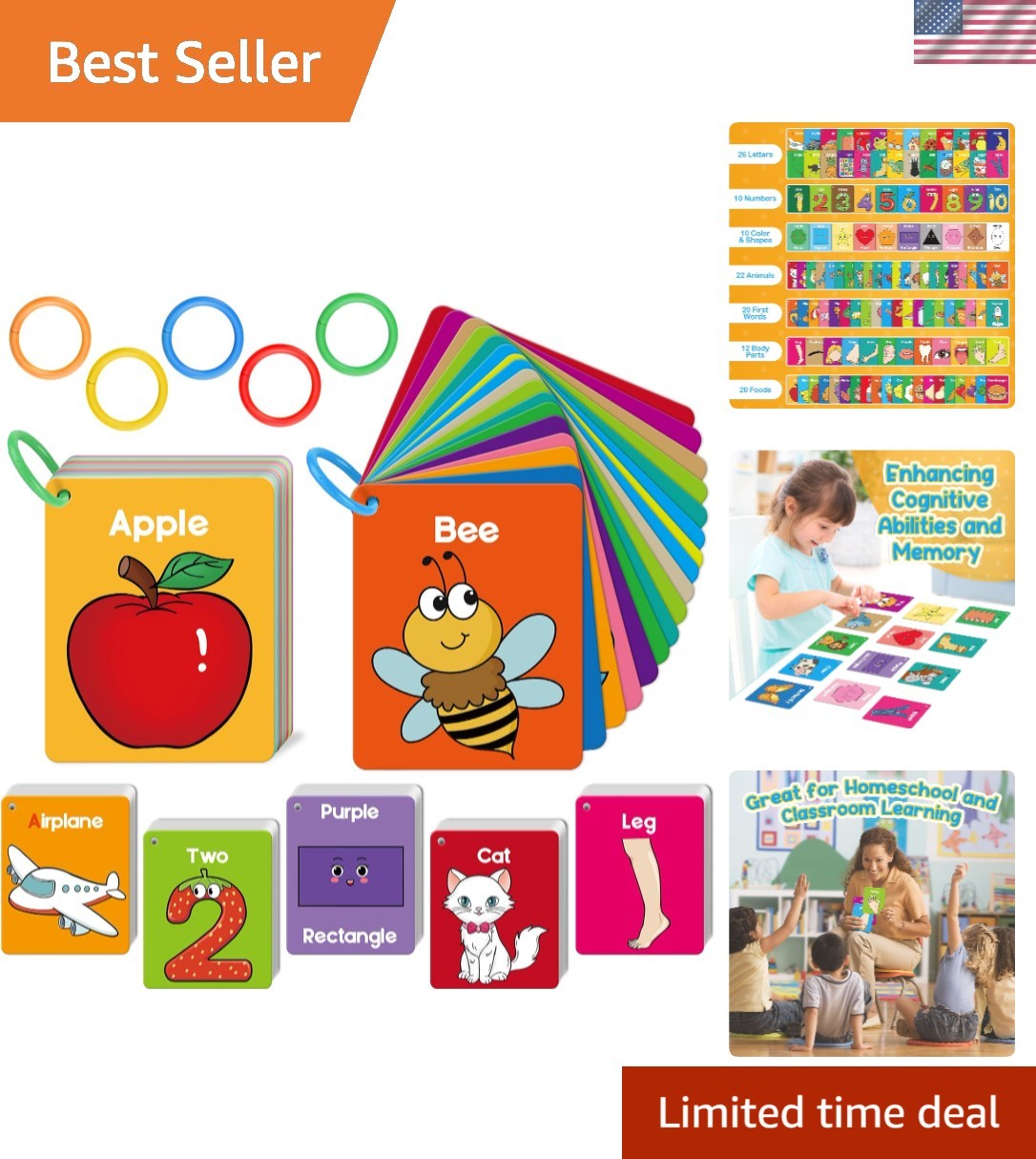 Toddler Flash Cards Baby Cognitive Flashcards for Kids, Learning Alphabet, Nu…