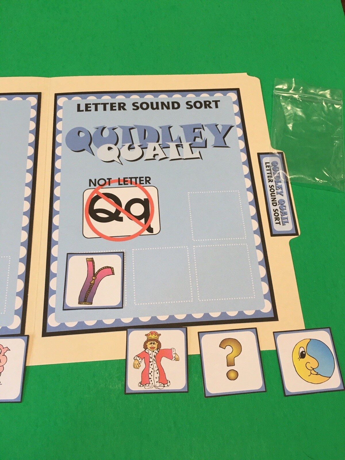 Quidley Quail – Letter Qq – DIY File Folder game – Printed / Uncut