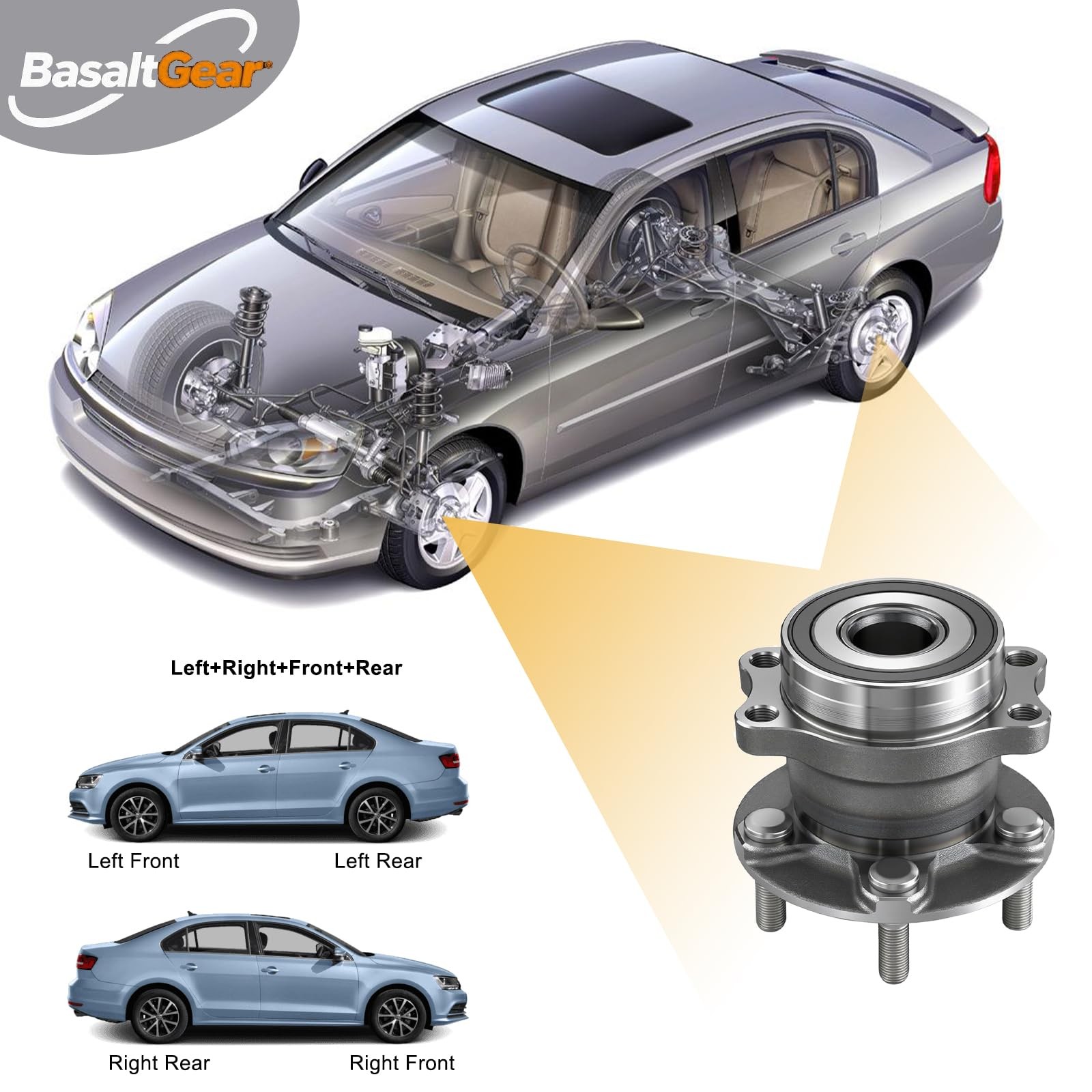512518 2PC Rear Wheel Hub and Bearing Assembly for 2014-2018 Subaru Forester …