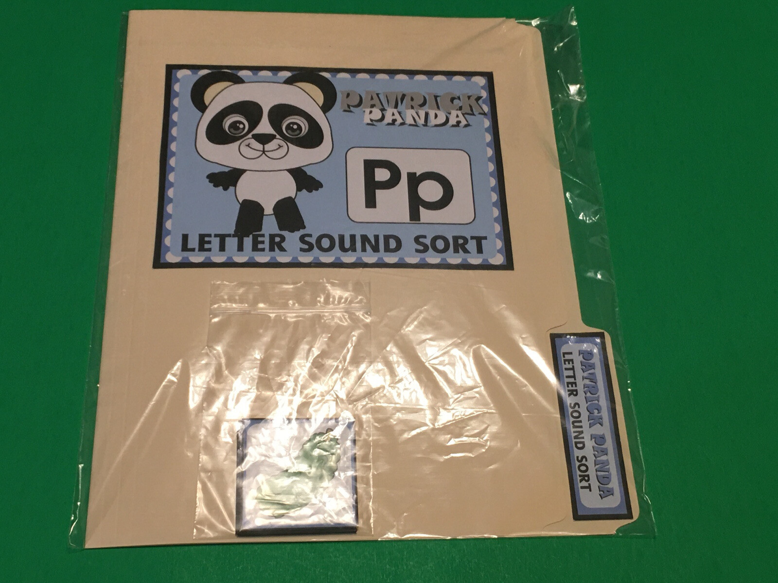 Patrick Panda – Letter Pp – DIY File Folder game – Printed / Uncut