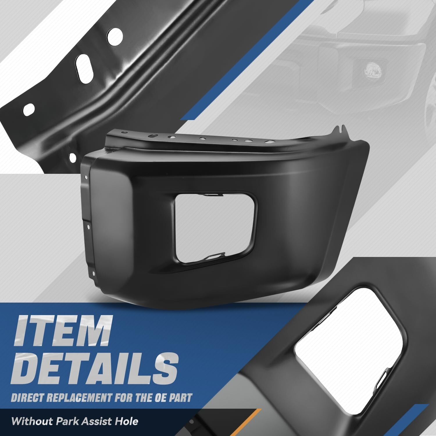14-21 Toyota Tundra Front Bumper Impact Extension Pair Non Parking Senser Hole