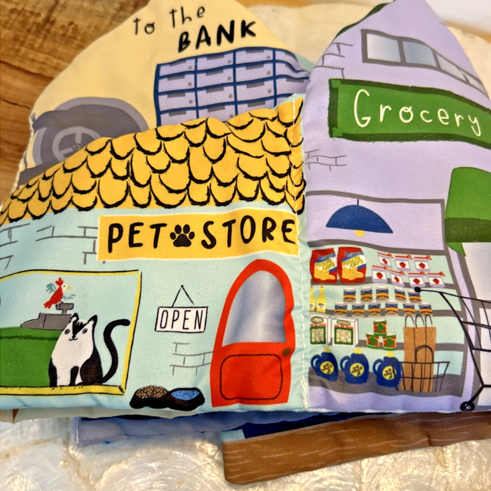 Mud Pie Out and About Errands Town Sensory Fold Out Soft Baby Book Crinkle