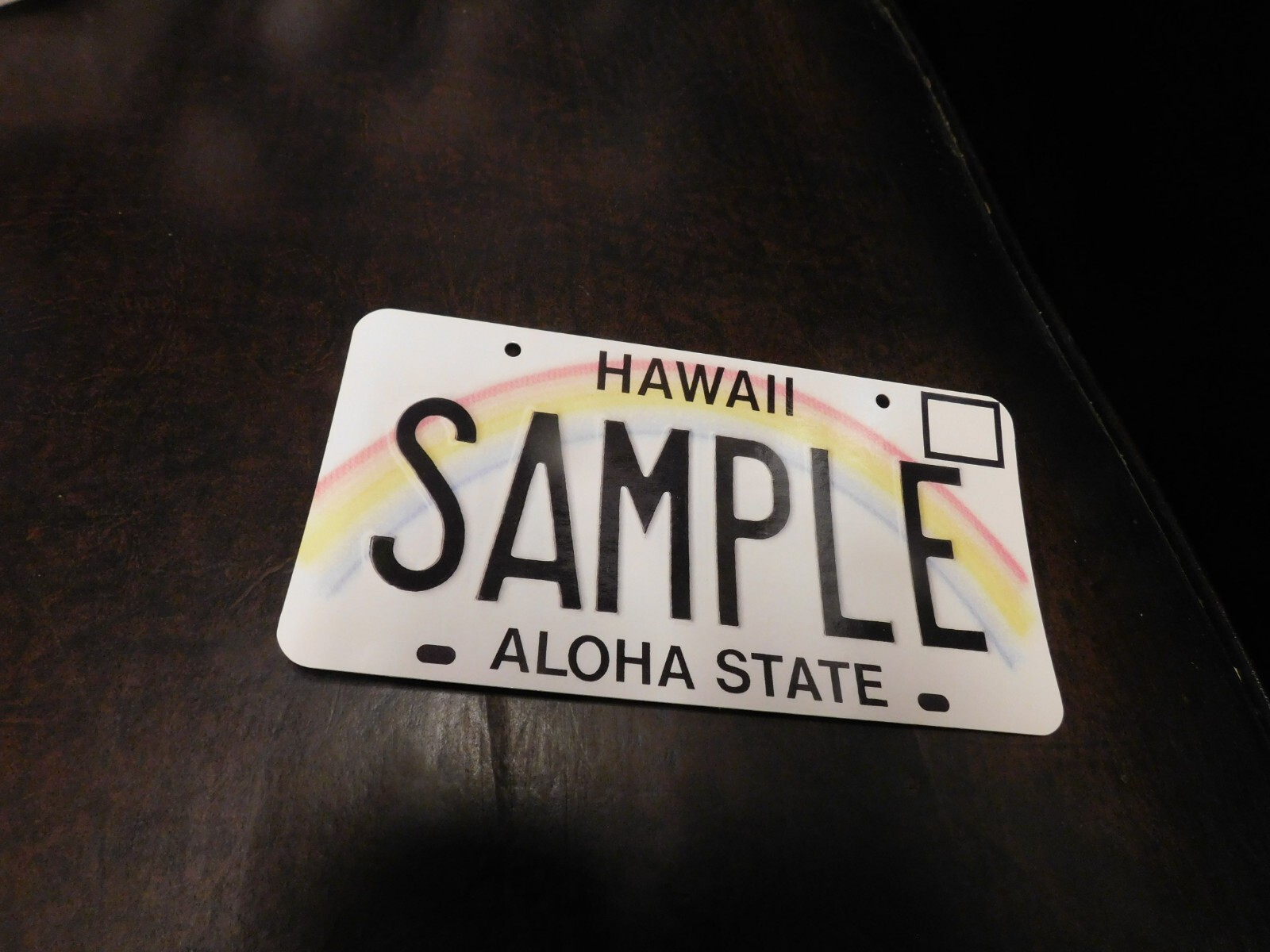 Flash Card Miniature Glossy Paper License Plate 2001 Series Sample Hawaii