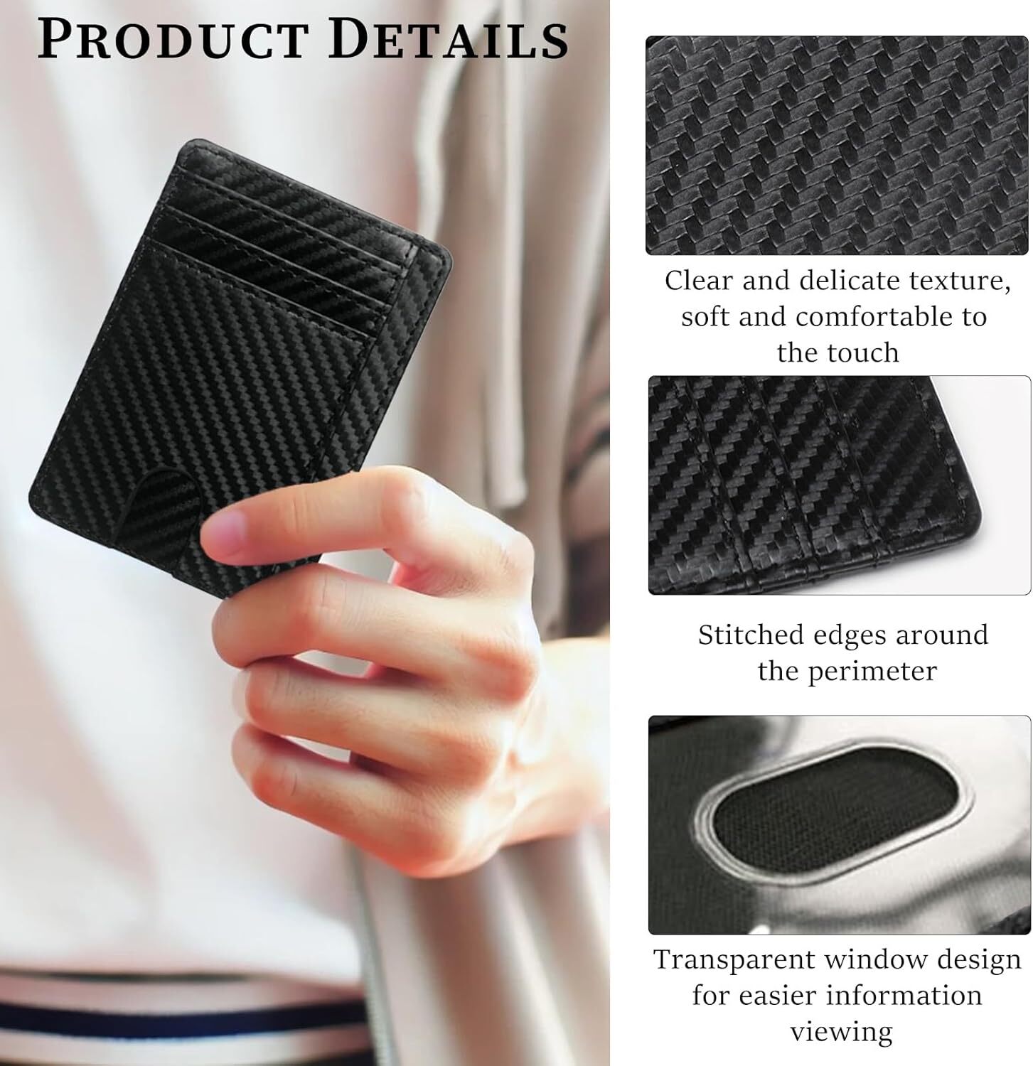 Leather Minimalist Wallet for Men & Women – RFID Blocking Front Pocket Card