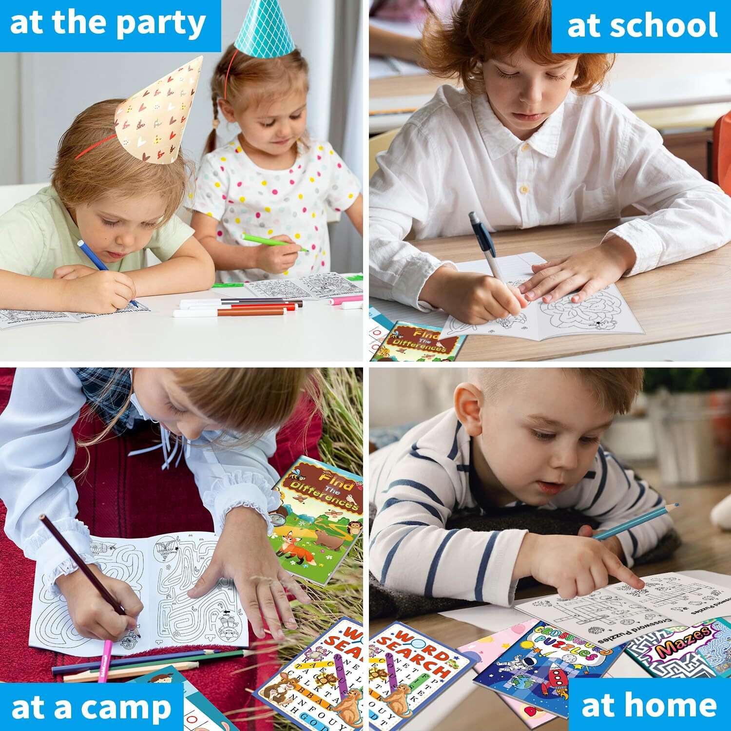 24 Mini Activity Books for Kids Party Favors ages 4-8 8-12,Fun and Challenges…