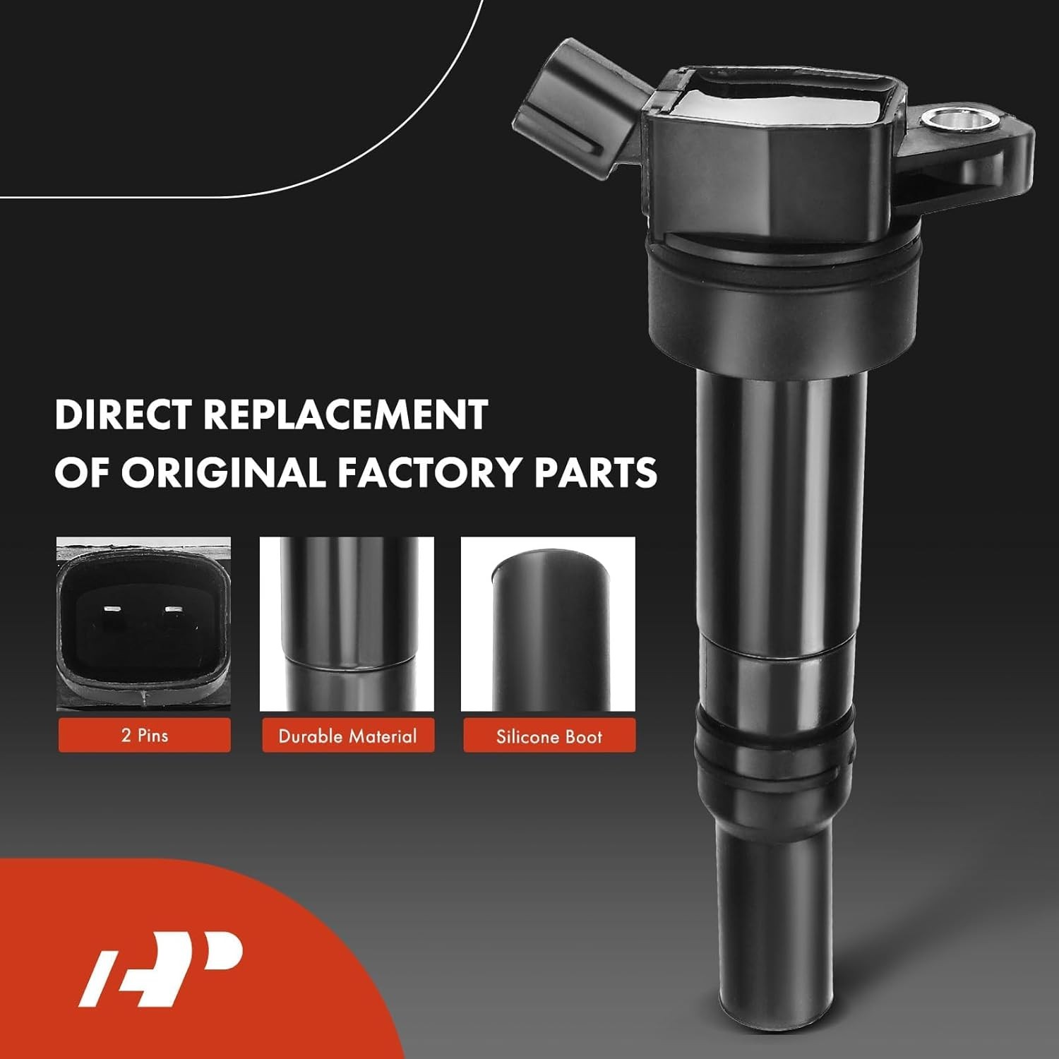Complete Pack of 6 APM Set of 4 Ignition Coil Pack (2-pin) and Iridium