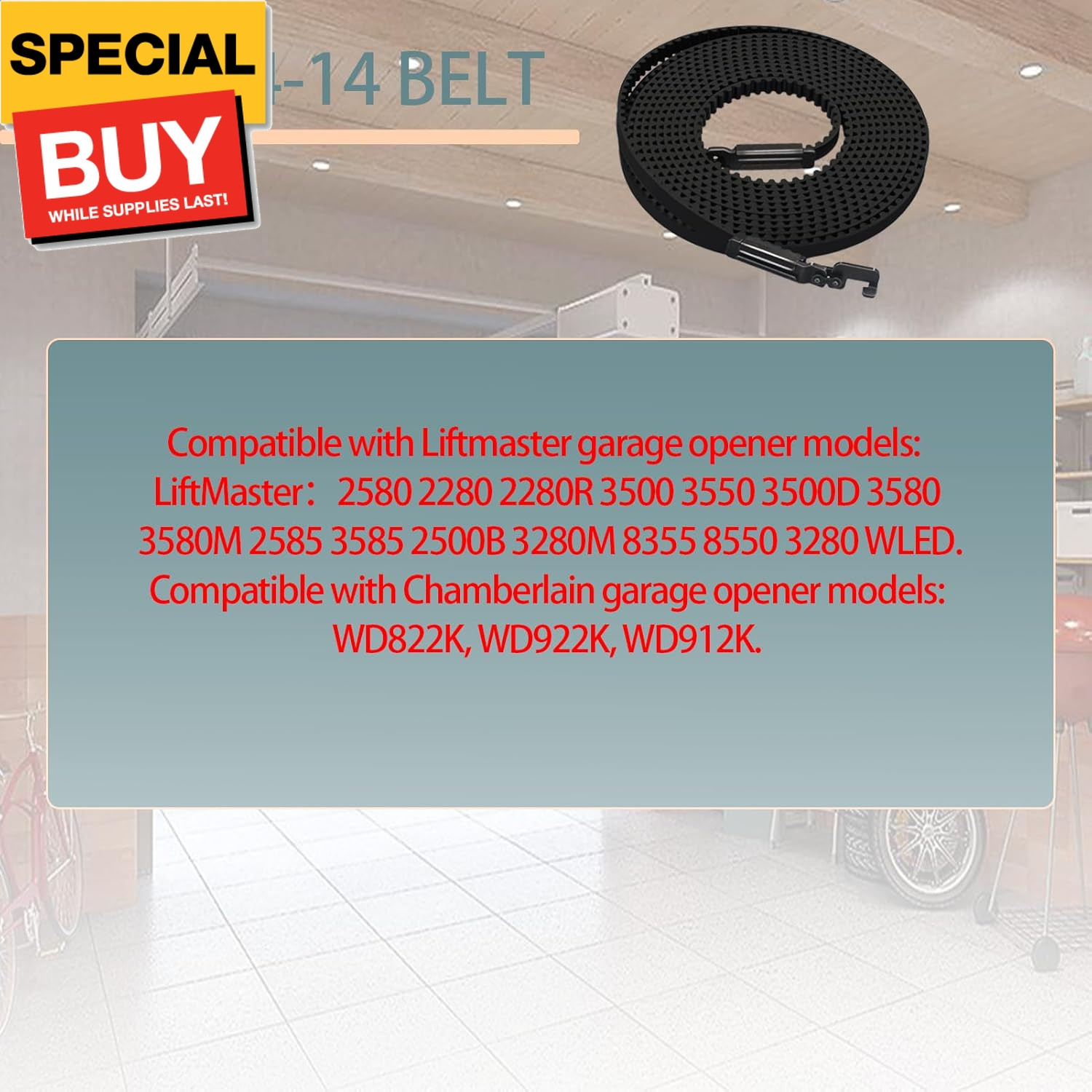 2025 Upgrade 41A5434-14 Garage Door Opener Belt Drive Replacement 41A5434-14A Ga