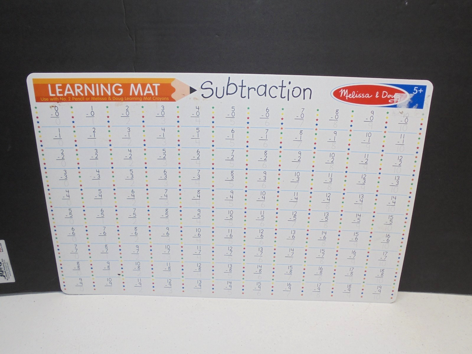 Melissa & Doug Dry Erase Mats Lot Cursive Math Counting Subtraction Educational