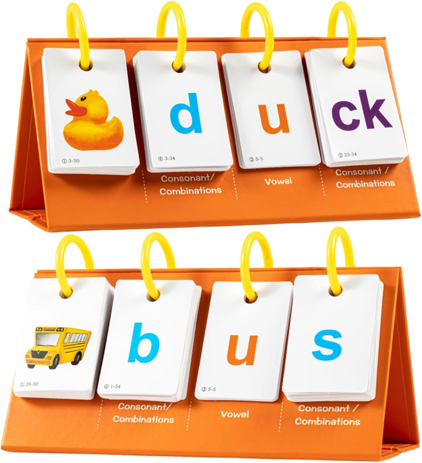 Phonics Flash Cards for Kids 3-8, Sight Words Flash Cards, CVC CVCC CCVC Word