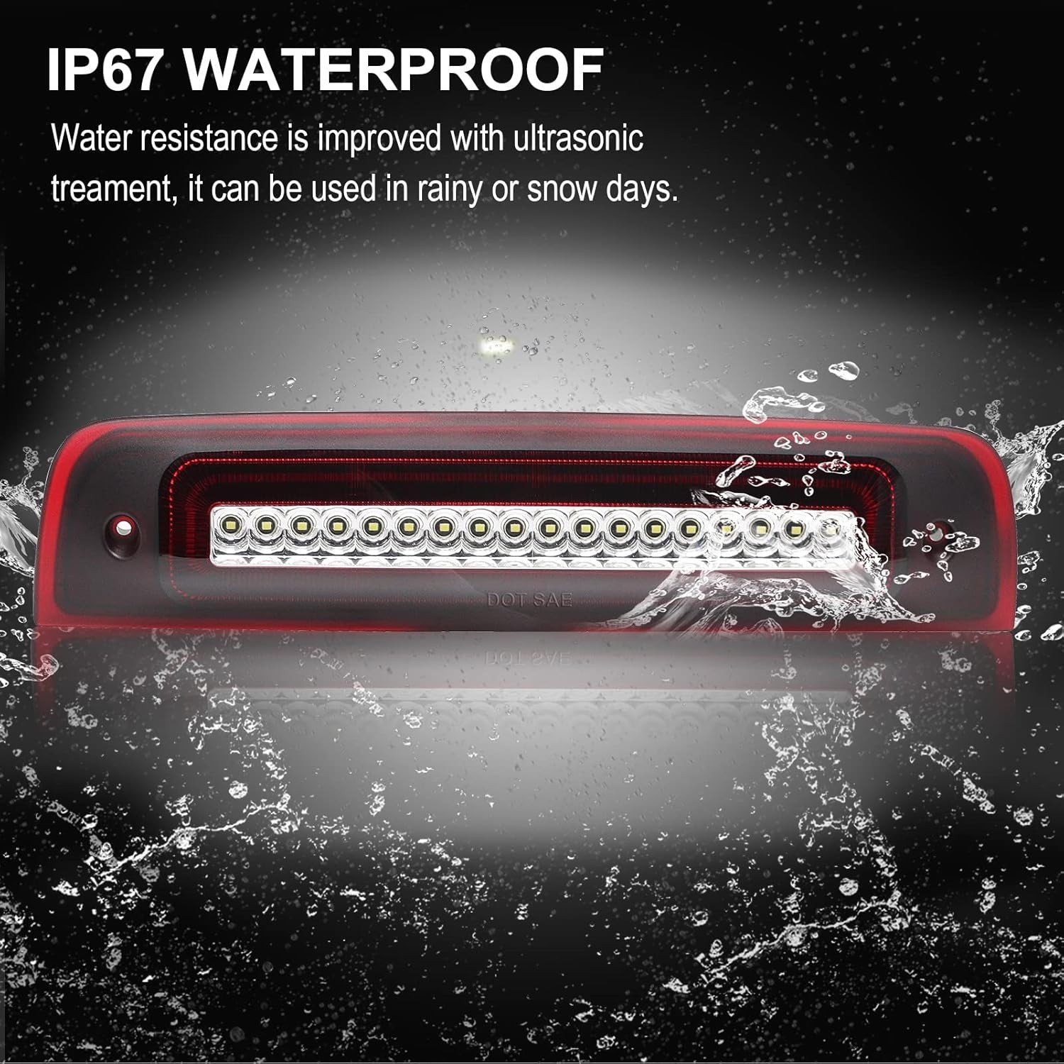 Ram 1500 3rd Brake Light LED Strobe F1 Style Red Flash Cargo Lamp