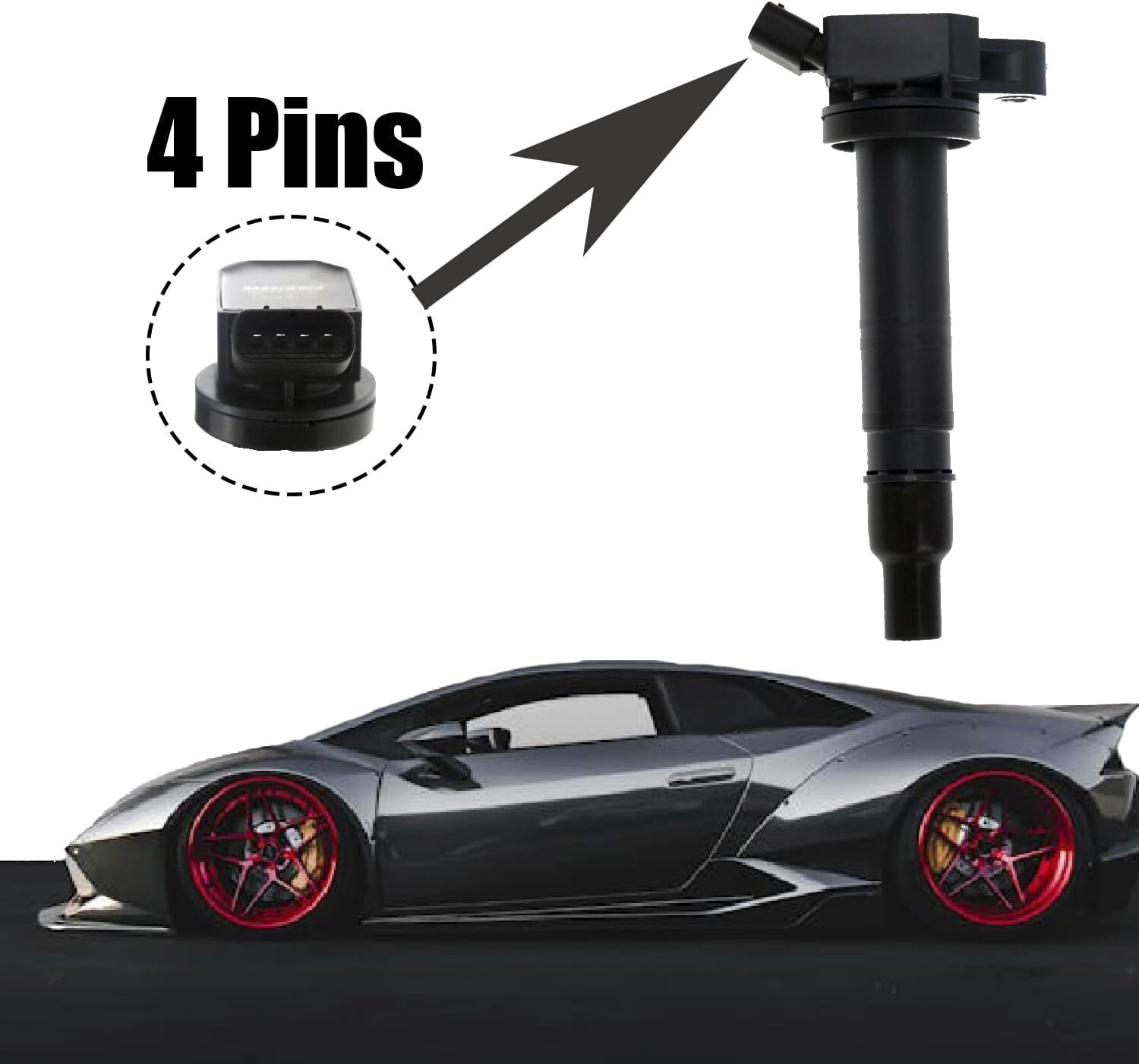 Ignition Coil Pack Set of 4 Compatible with IS F/IS500/LC500 2015-2023, XB