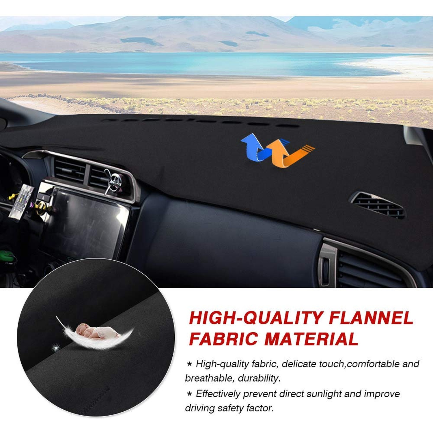 CARTIST Dashboard Cover Mat for 2015-2018 2019 2020 Honda Fit Accessories Das…