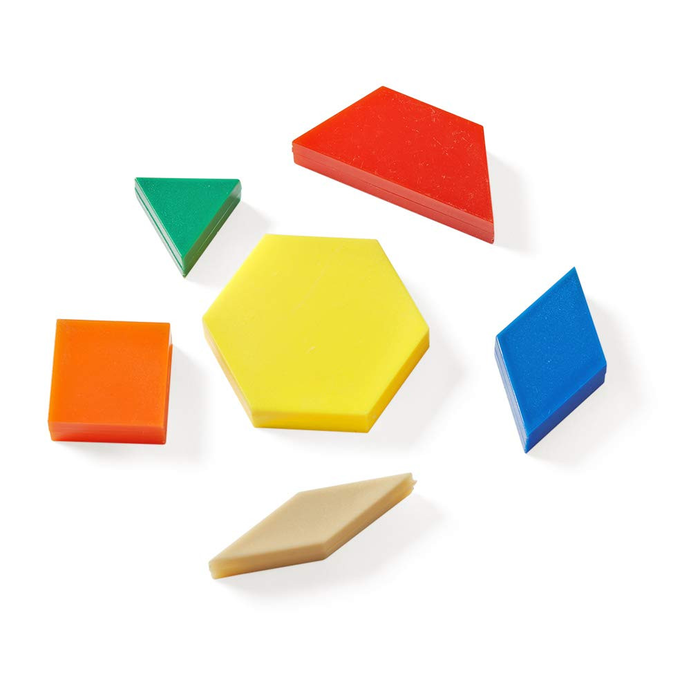 Plastic Pattern Blocks for Kids, Shapes for Kindergarten, Montessori Toys, Geome