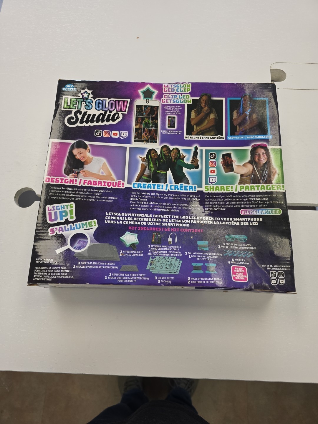 LetsGlow Studio DIY Arts and Crafts Glow Kit Includes 16 Color LED Light