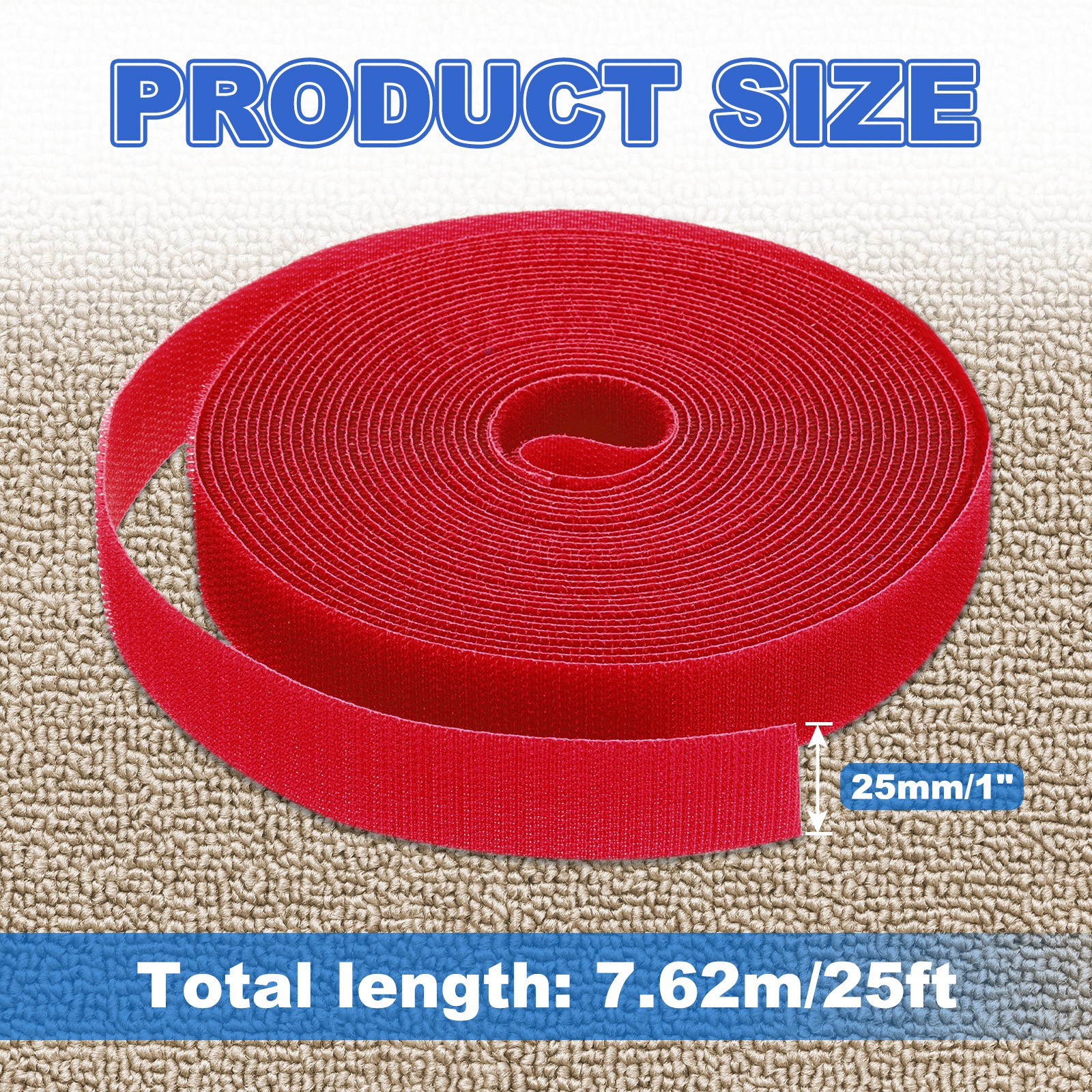 Carpet Marker Strips 1 Inch x 25 Ft, Floor Markers Nylon Strip Floor Tape, Red