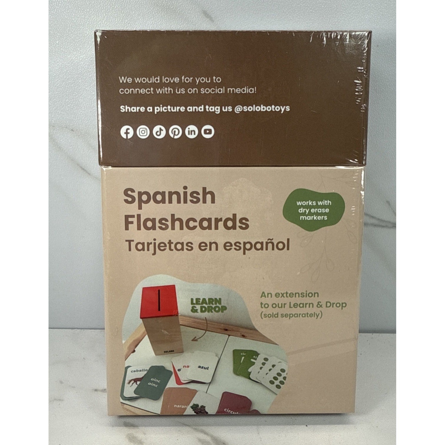 Spanish Flash Cards✨12+ Months✨SOLOBO TOYS✨Works w/ Dry Erase Markers✨50 Cards