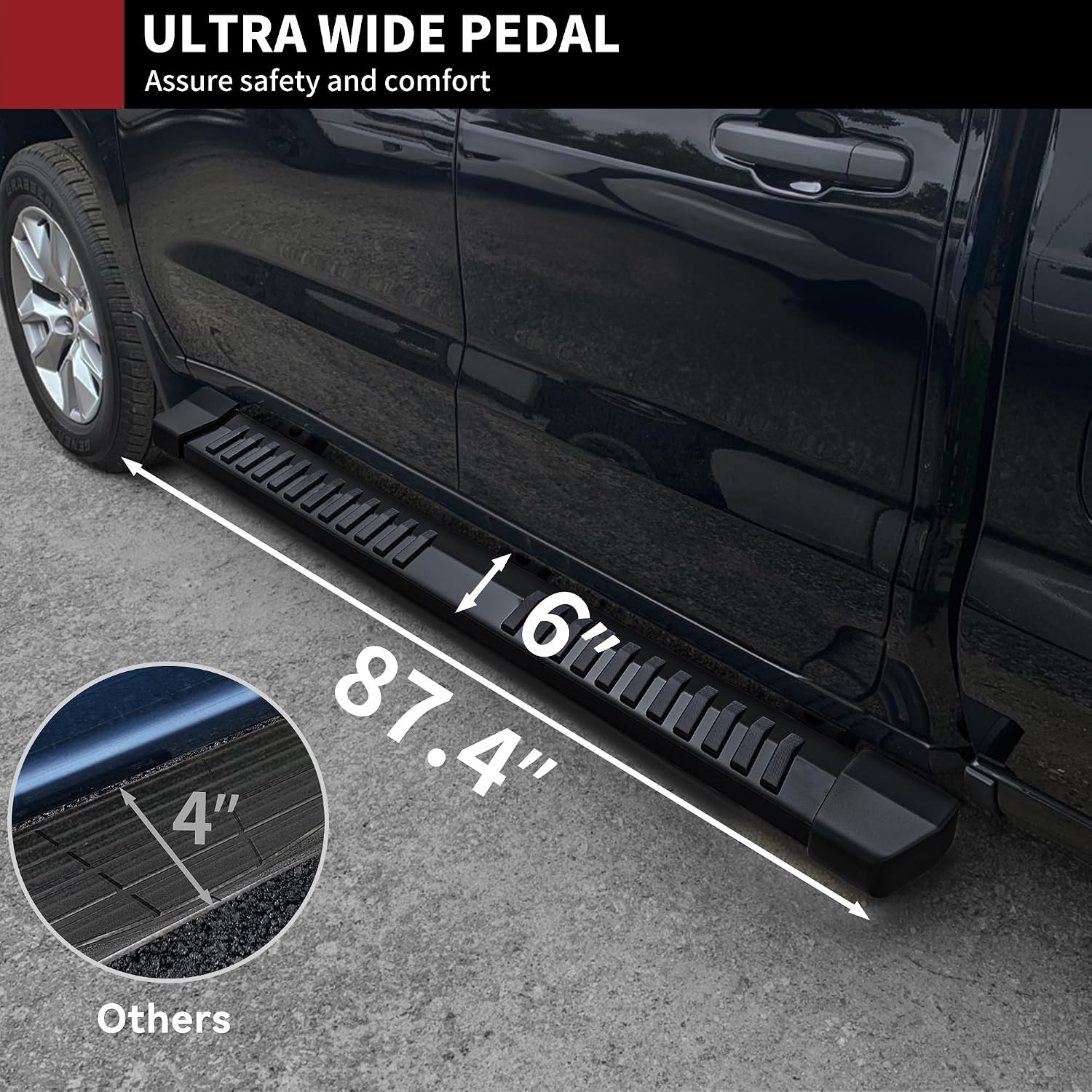 Side Steps 6 Inch for Dodge Ram 2009 2018 Textured Black