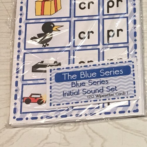 The Blue Series – Initial Sound Set (30 Wipewriter Cards ) Montessori
