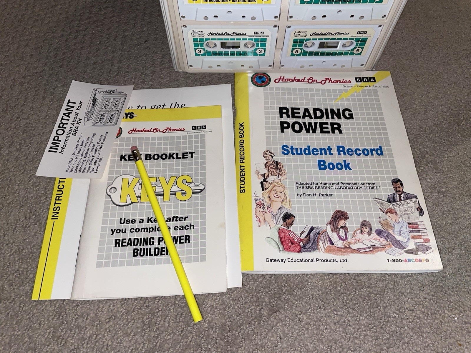 Hooked on Phonics Reading Power SRA Cassettes Booklet Key Set 1992 Vintage Read