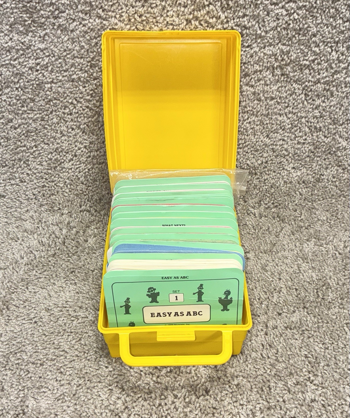 Sesame Street Early Learning Games Card 20 Set With Dividers & Case 1989 VTG