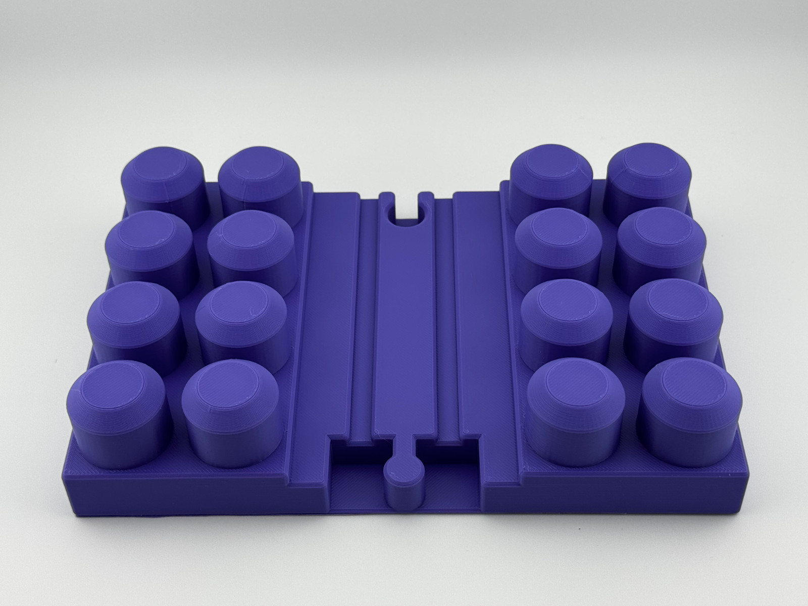 Large 2 x 4 two-sided Mega Bloks build plate with wooden train track