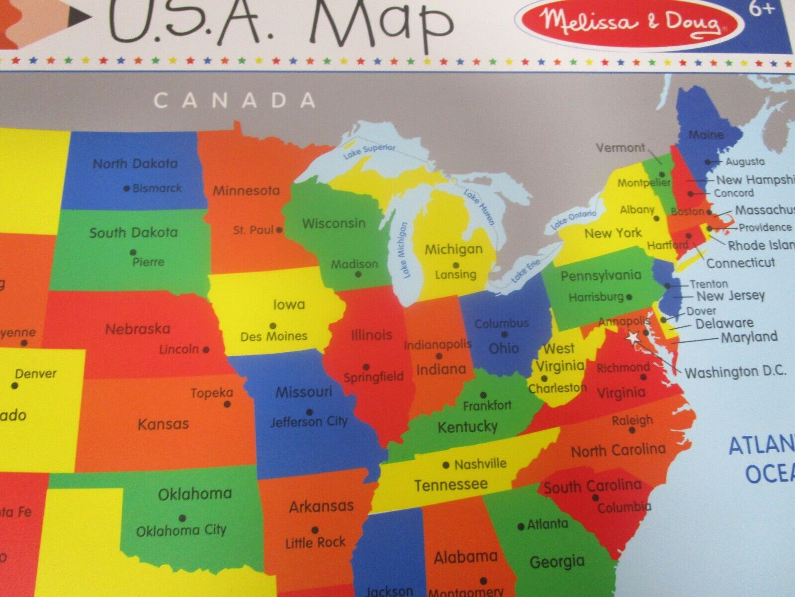 Melissa & Doug USA Map Reusable Learning Mats Lot of 4 Learn States Capitals